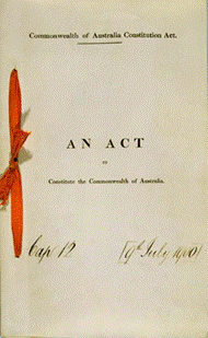 Commonwealth of Australia Constitution Act 1900: original public record copy courtesy of Parliament House Art Collection, Canberra, ACT