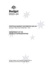 Department of the House of Representatives Portfolio Budget Statements 2023-24 cover.