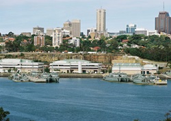 Six minehunters berthed at HMAS Waterhen, Sydney NSW.