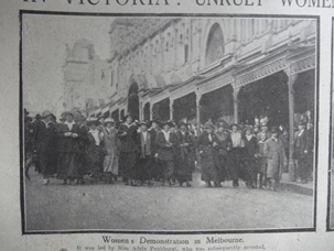 Figure 9 - women protestors in Melbourne, Sydney Mail (image: Peter Stanley)