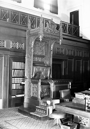 Speaker's Chair, House of Representatives, Parliament House. 1 January 1929 NATIONAL ARCHIVES OF AUSTRALIA: A3560, 5953