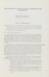 Report of the Commissioner on Sites for the Seat of Government of the Commonwealth, NSW Government, 30 October 1900