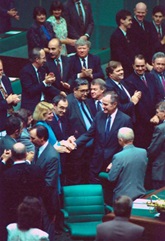 US President the Hon. George Bush meeting members of Parliament in the House of Representatives chamber, 1992 