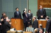 President Hu Jintao addresses a joint meeting of the Australian Parliament 