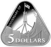 Australia’s first triangular coin to celebrate Parliament House’s 25th Anniversary