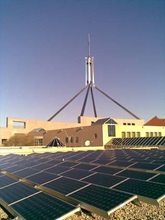 Solar panels on Parliament House roof 