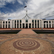 Artwork leading to the entrance of Parliament House