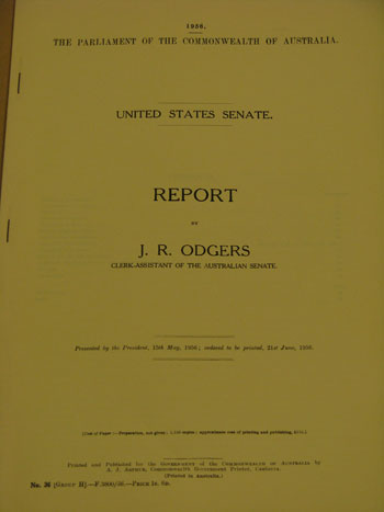 Report on the United States Senate by J.R. Odgers