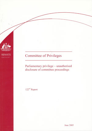 The 122nd Report by the Committee of Privileges