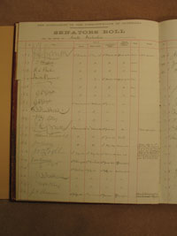 The Senators' Roll contains the signatures of all senators sworn in since 1901
