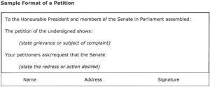Sample format of a petition