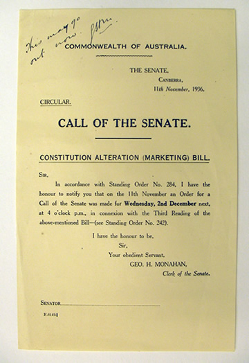 Notice for an order for a roll call