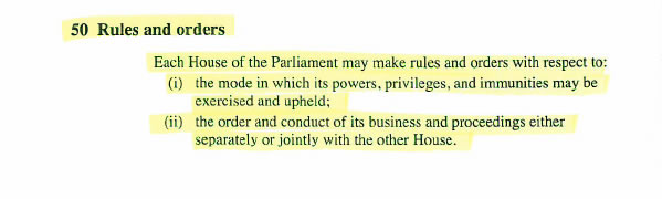 Section 50 of the Constitution