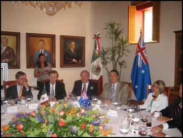 Figure 7.4 Memebers of the Committee at a working lunch organised by the Mexican Senate.