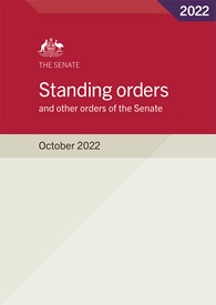 Image of the printed version of the Standing orders and other orders of the Senate