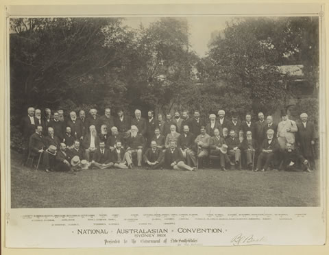 National Australasian Convention delegates, Sydney, 1891, photographed by Laura Praeger