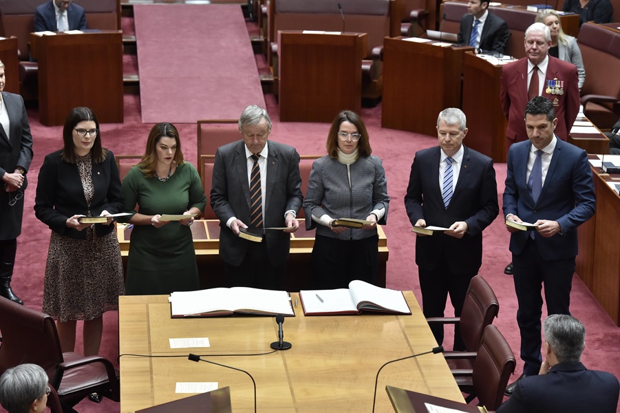 – Swearing in of senators for South Australia