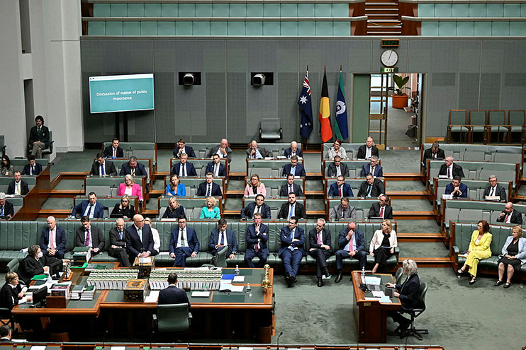 View of the opposition side of the House of Representatives