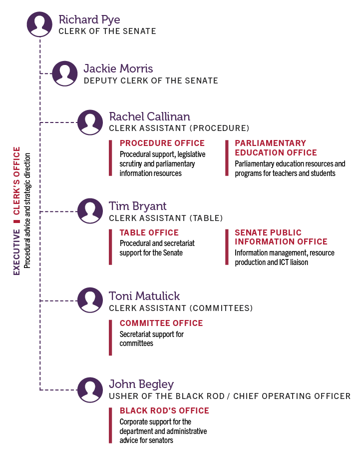 Department of the Senate organisation chart