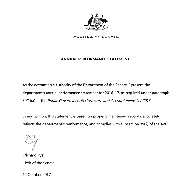 Annual performance Statement for 2016-17