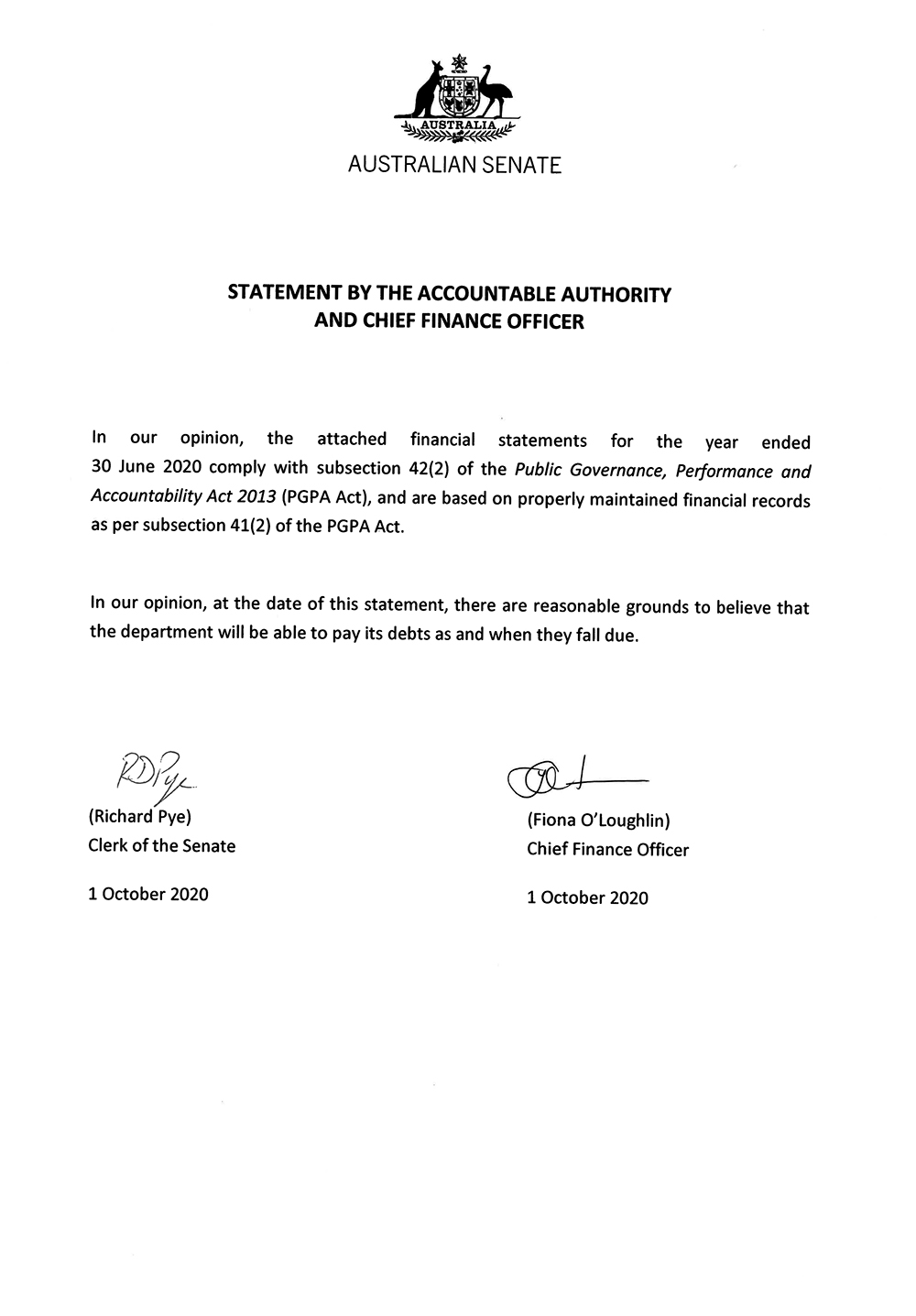 Clerk CFO certification