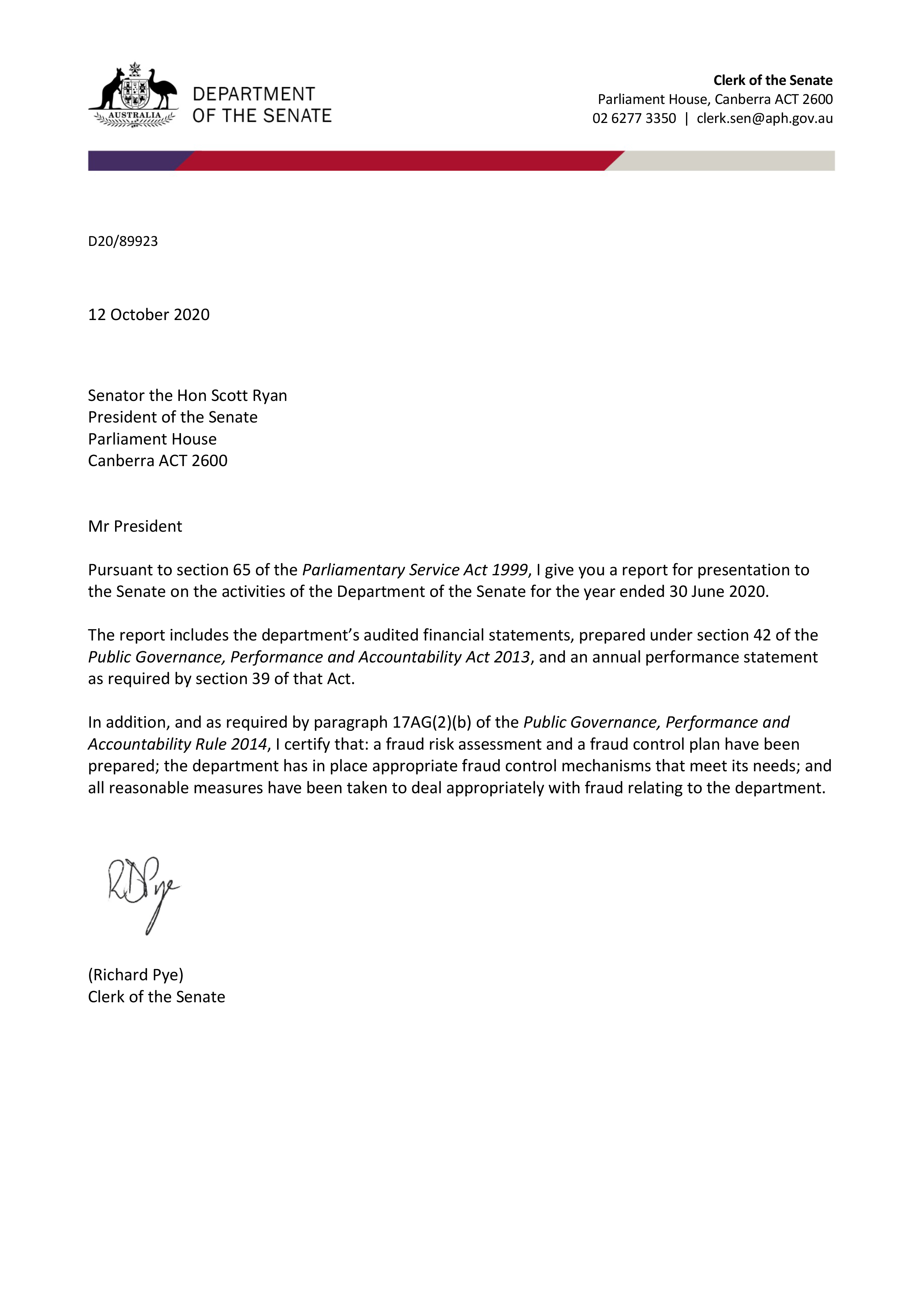 Letter of transmittal