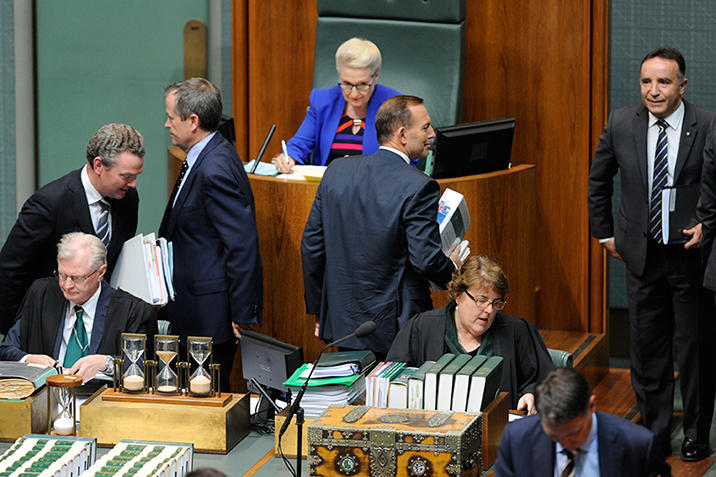 The Speaker presiding over a division in the House of Representatives. Photo: David Foote AUSPIC/DPS.