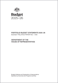 Department of the House of Representatives Portfolio Budget Statements 2025-26 cover
