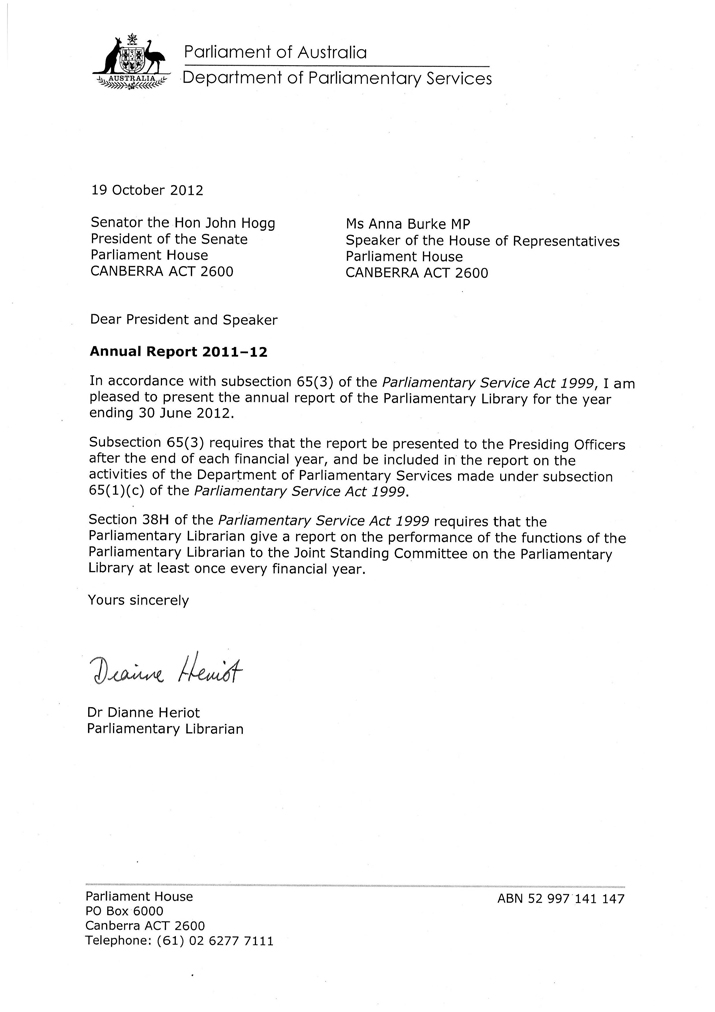 Letter of Transmittal