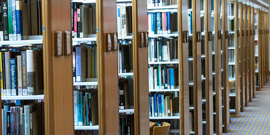 book stacks at the Parliamentary Library