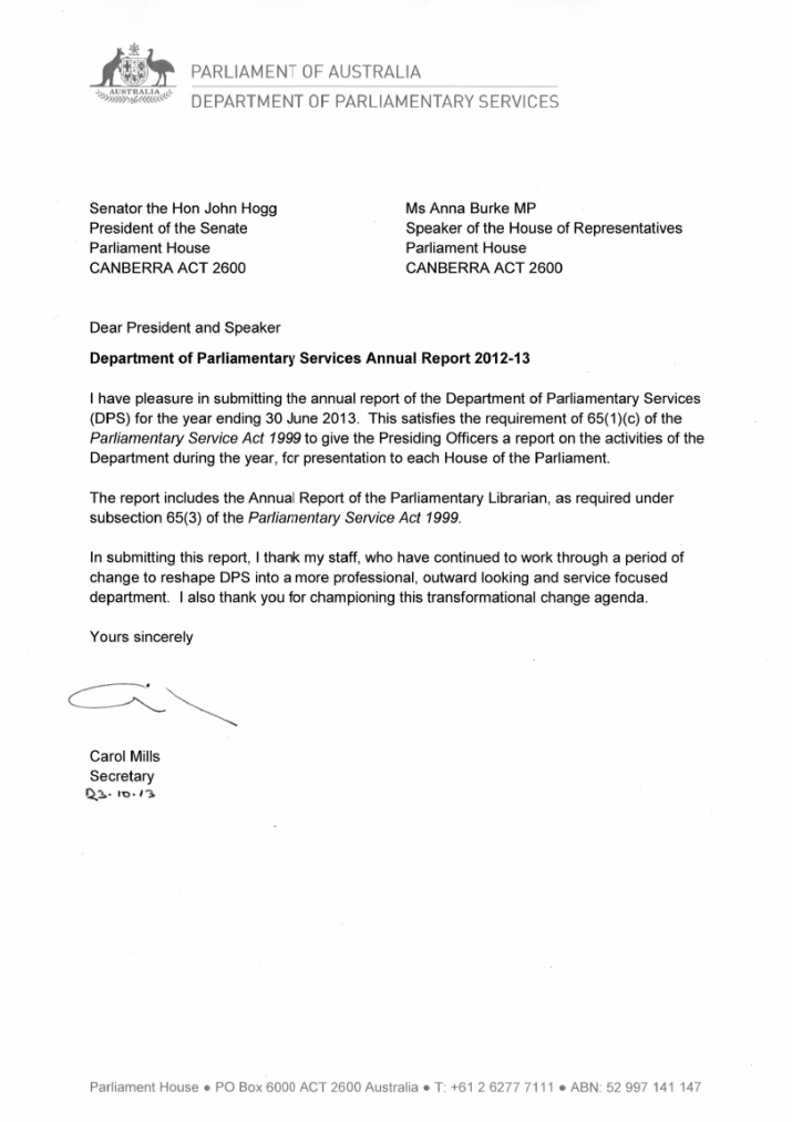 Letter of Transmittal