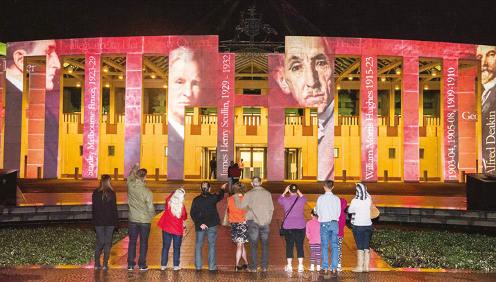 enlighten light show parliament house
