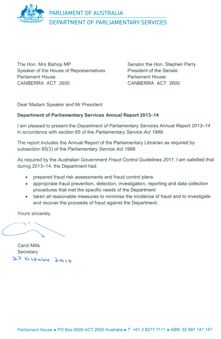 letter of transmittal dianne heriot