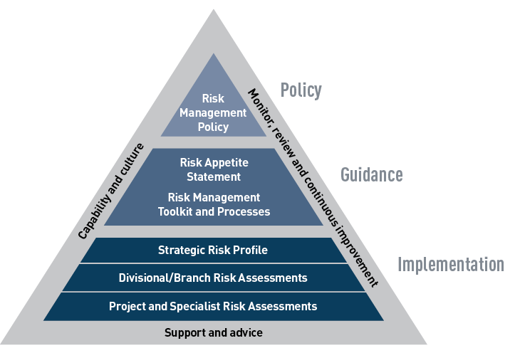 A diagram showing the department's risk management framework