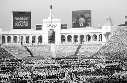 Los Angeles Stadium during the opening of the 1984 Olympics