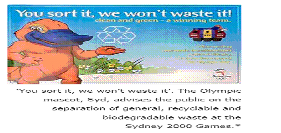 Illustration provides an example of how the environmental credentials of the Sydney games were marketed