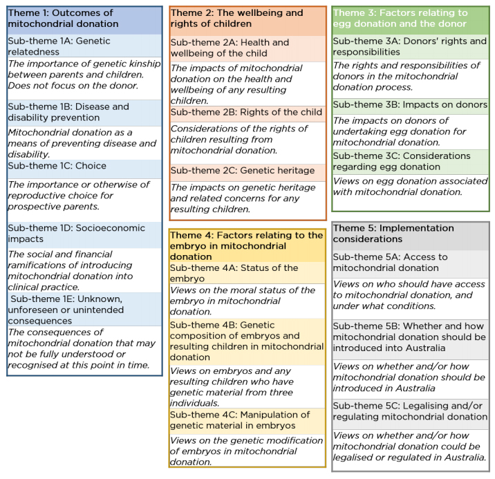 outline of the themes from the community consultation online submissions