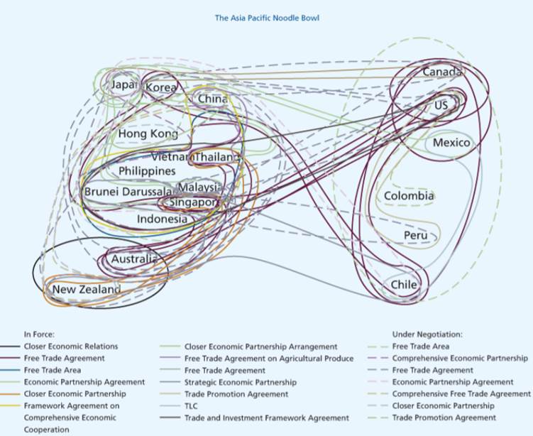 figure 2 showing visual representation of 'the noodle bowl' of FTAs