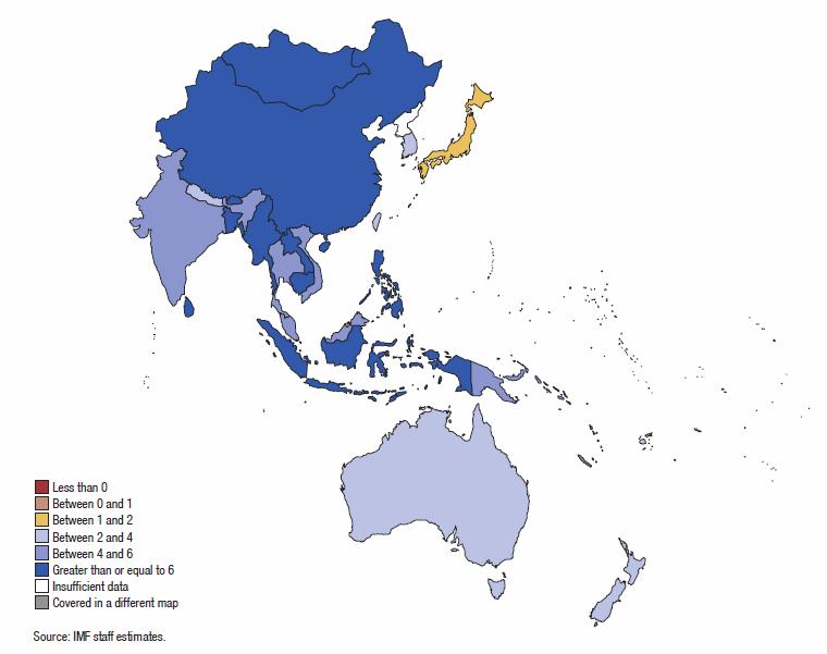 Figure 1: IMF Asian growth forecasts for 2013