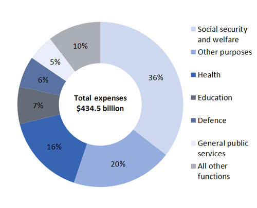 Expenses by function in 2015–16