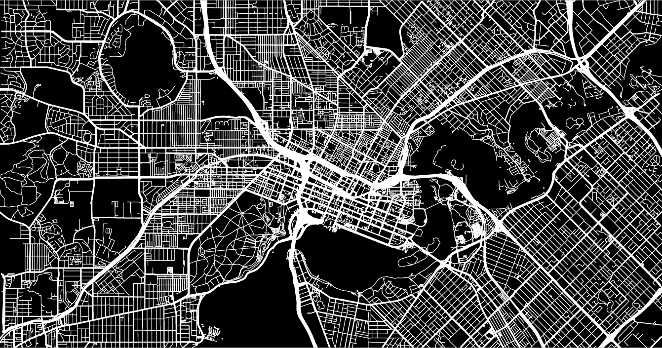 Streets of Perth, city map, Australia. Street map.