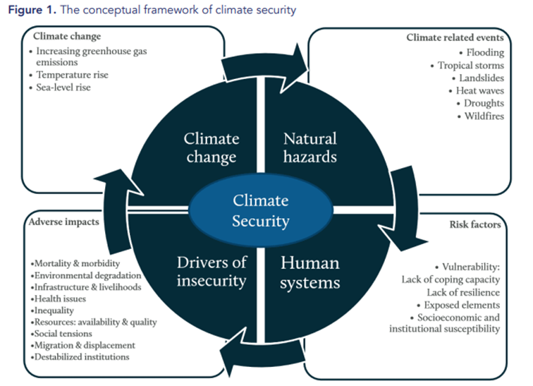 Figure 1 showing the conceptual framework of climate security