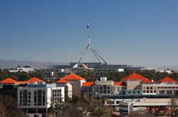 Department of Foreign Affairs and Trade with Parliament House in background