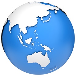 Earth globe 3d model sideview