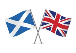 British and Scottish flags