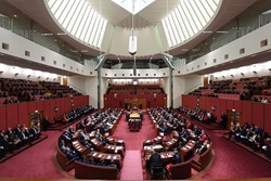 Senate chamber during Governor-General opening address for 46th Parliament