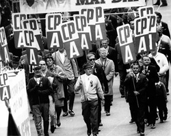 ASIO surveillance photograph of Communists marching in May Day rally.