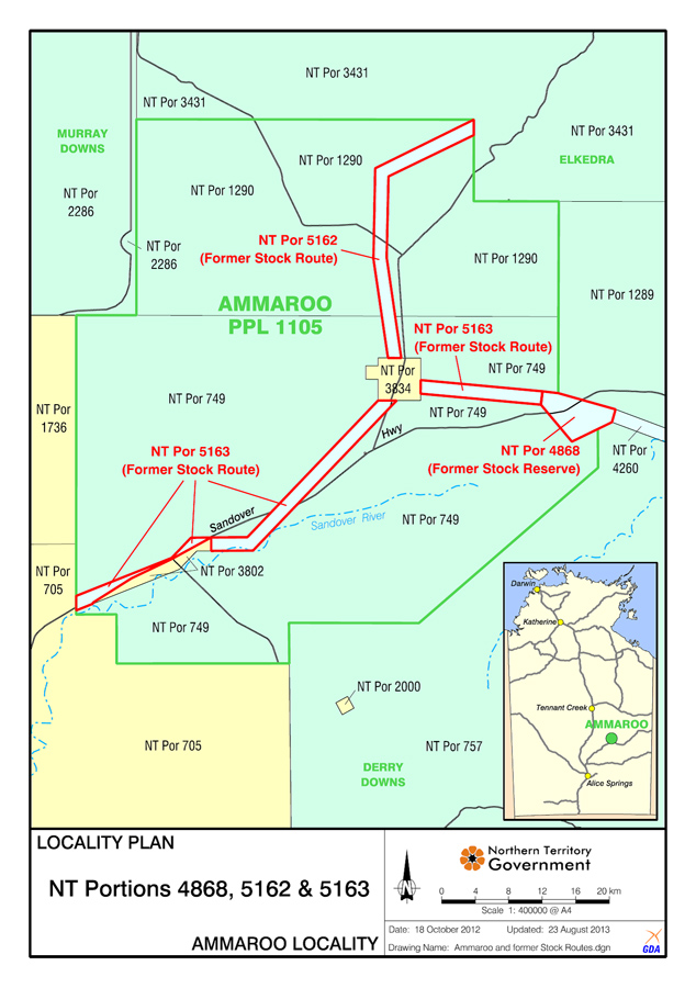 Figure 1 Former stock routes and reserves with Native Title to be surrendered