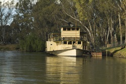 Boat on rural river