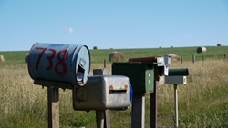 Letter boxes in the countryside